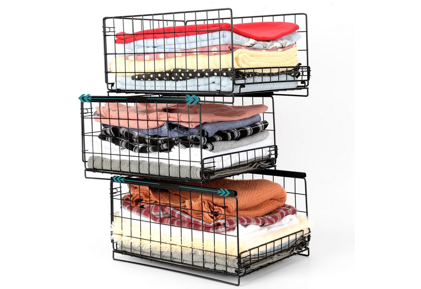 Belle Vous Aufbewahrungsbox Belle Vous 3-Ebenen Kleiderschrank Organizer - Stapelbare (1 St) von Belle Vous