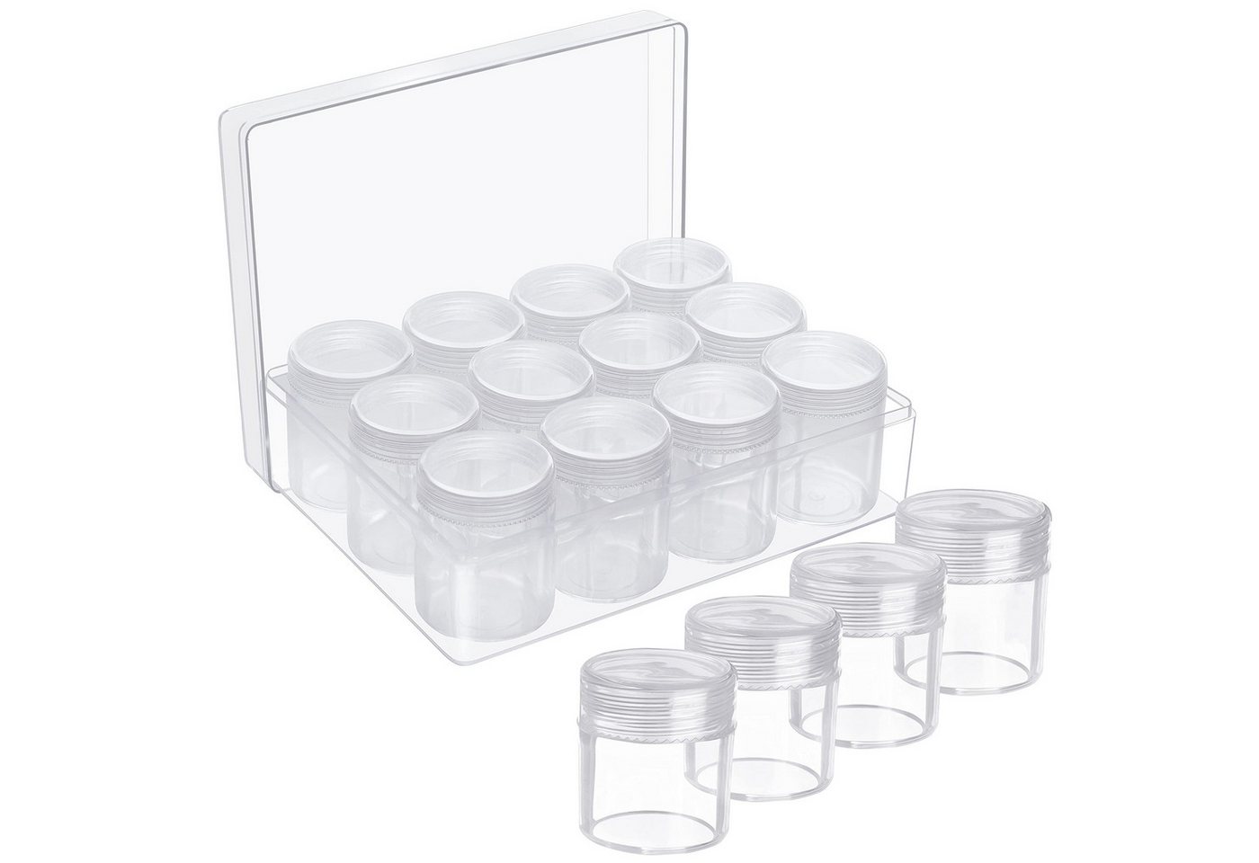 Belle Vous Aufbewahrungsbox Plastikperlen Aufbewahrungsbox - Sortierbox mit 12 Fächern (12 St) von Belle Vous