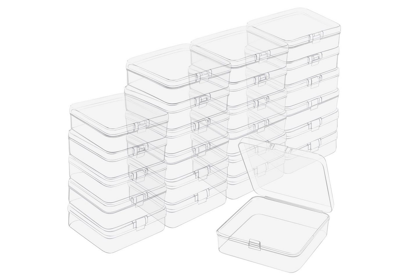 Belle Vous Aufbewahrungsbox Kleine Kunststoff-Aufbewahrungsbox (24 Stück) - 8,3 x 8,3 x 2,8 cm, Small Plastic Storage Box (24 pcs) - 8.3 x 8.3 x 2.8 cm Mini Boxes von Belle Vous