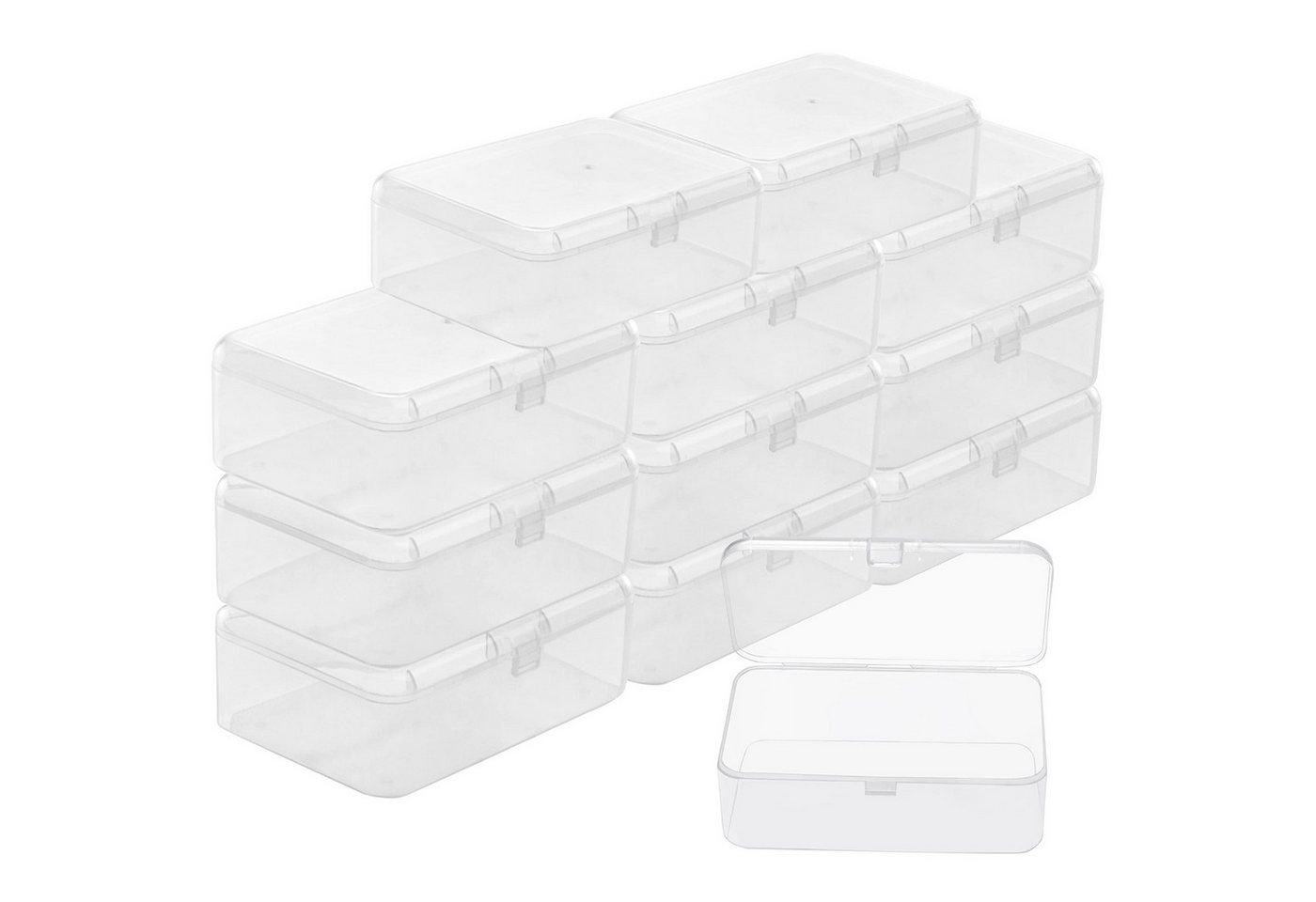 Belle Vous Aufbewahrungsbox Transparente Aufbewahrungsboxen (12 Stück) - 9 x 6 x 3,3 cm, Kleine Plastikboxen (12 Stk) - 9 x 6 x 3,3 cm von Belle Vous