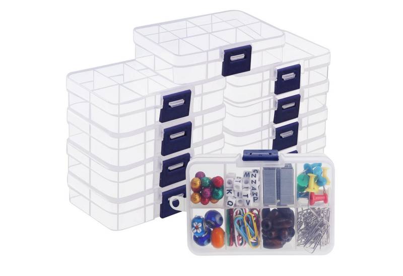 Belle Vous Aufbewahrungsbox Transparente Sortierboxen (10er Pack) - 10,5 x 6,5 cm - 8 Fächer (10 St) von Belle Vous