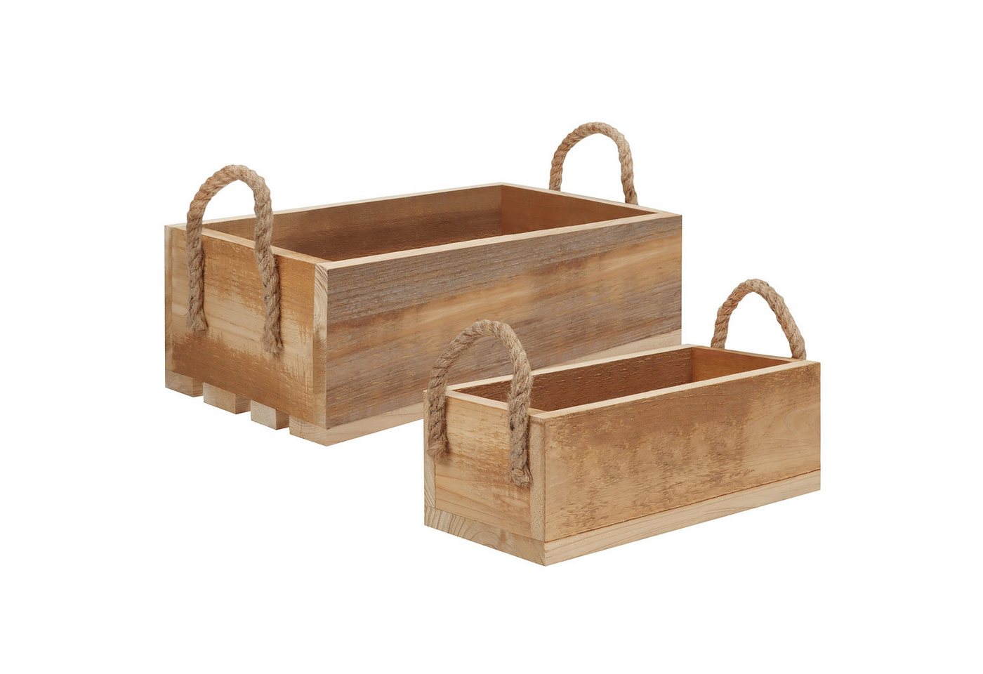 Belle Vous Aufbewahrungsbox Vintage Holzkiste mit Tragegriffen (2er Set) - Ohne Abdeckung (1 St) von Belle Vous