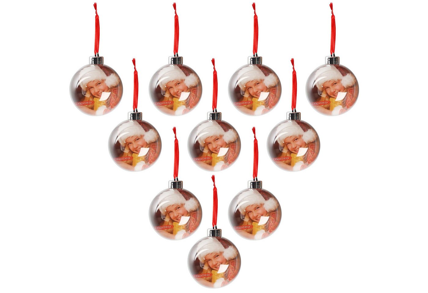 Belle Vous Aufbewahrungsbox Weihnachtskugeln mit Faden - 10 Stück - 75 mm - Fotos (10 St) von Belle Vous