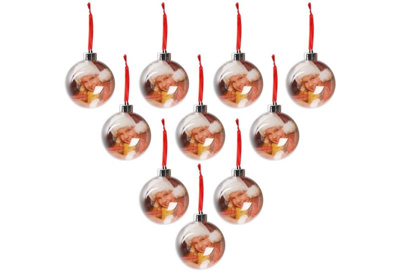 Belle Vous Aufbewahrungsbox Weihnachtskugeln mit Faden - 10 Stück - 75 mm - Fotos (10 St) von Belle Vous