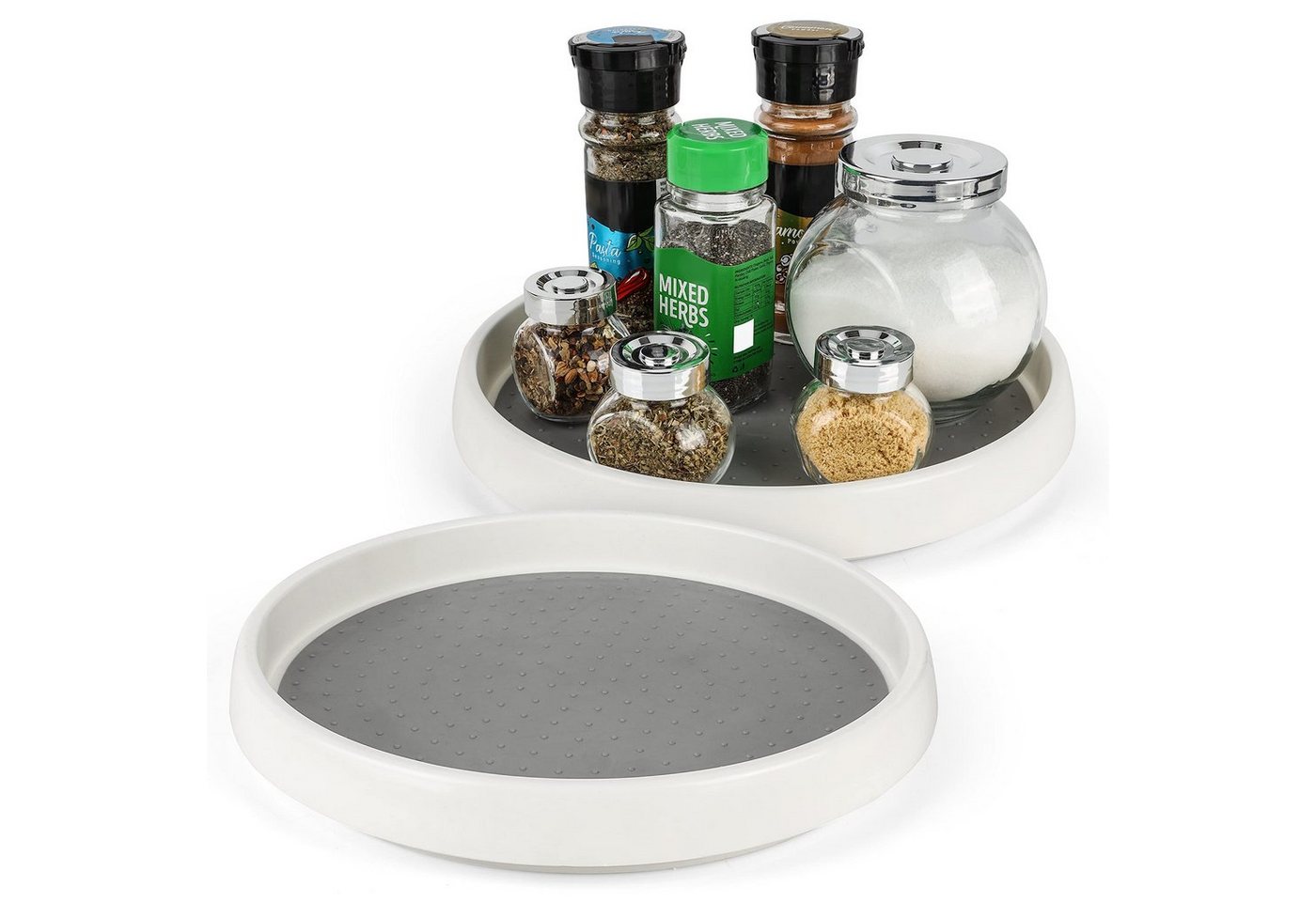 Belle Vous Aufbewahrungsdose Rutschfester Drehplatte Lazy Susan 24,5 cm Durchmesser, STK Rutschfester Lazy Susan Drehteller 24,5 cm von Belle Vous