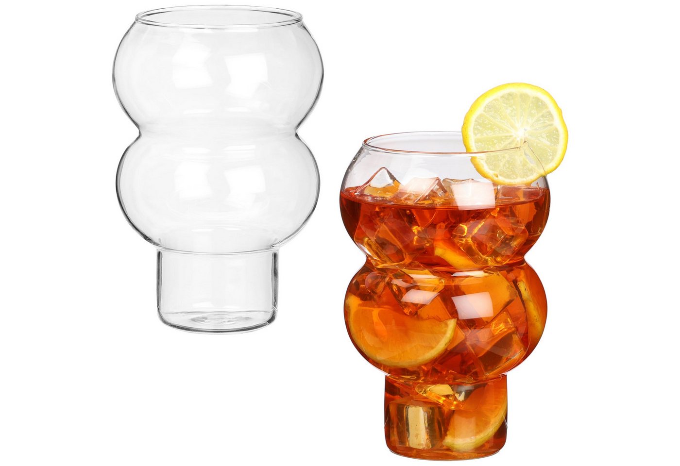 Belle Vous Aufbewahrungssystem BELLE VOUS Bubble Gläser 2er Set - 500 ml - Bubble Design -, Glas, (2-tlg) von Belle Vous