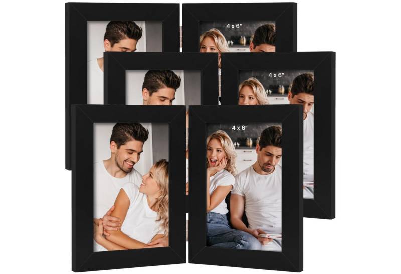 Belle Vous Bilderrahmen-Set 6er-Set Weiße Bilderrahmen 10x15 mit kristallklarem Echtglas, (1 St), Bilderrahmen Set weiß ohne Passepartout Horizontal und vertikal von Belle Vous