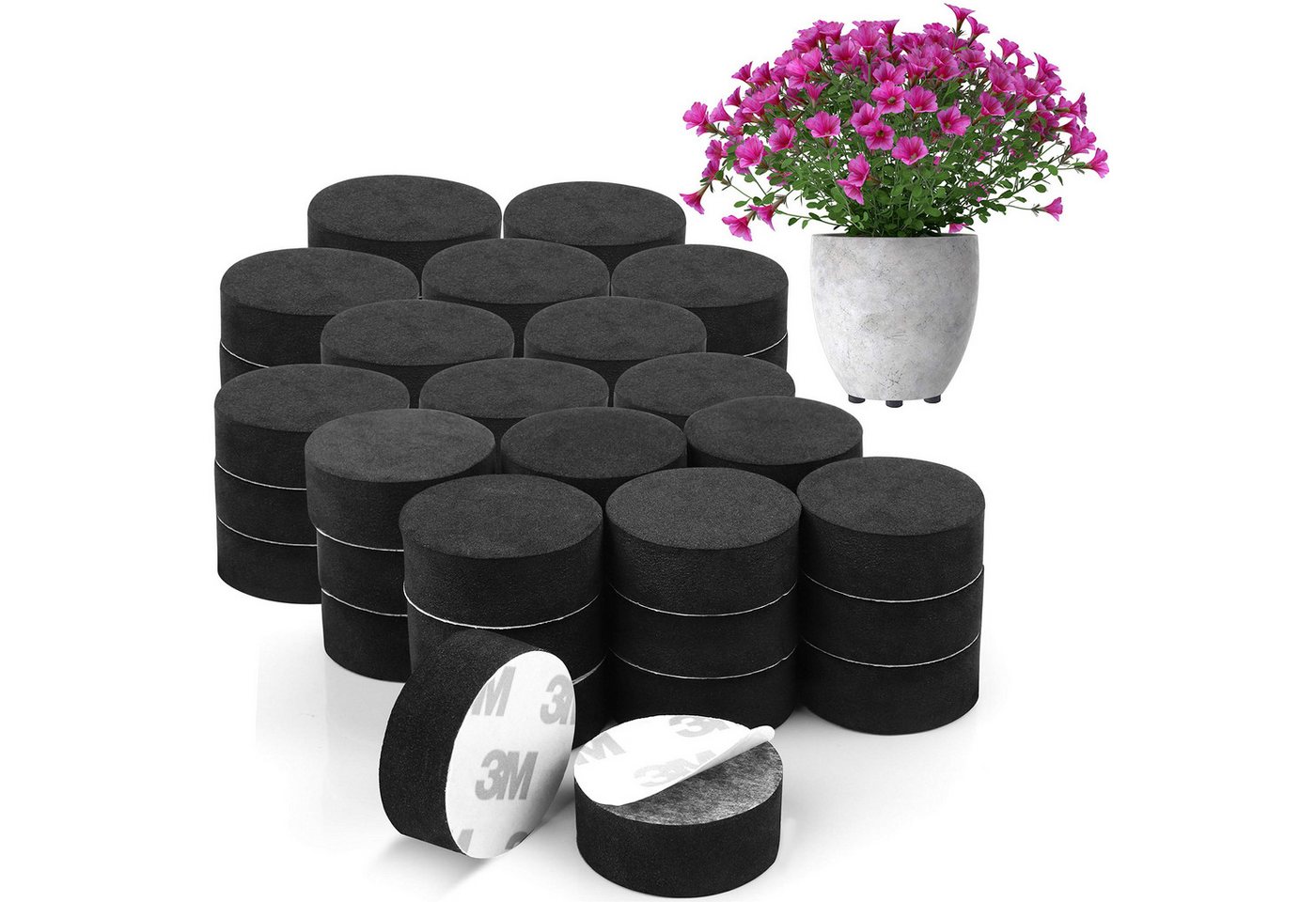 Belle Vous Blumentopf Unsichtbare Blumentopf-Füße: Klebepads gegen Verrutschen (50 St) von Belle Vous