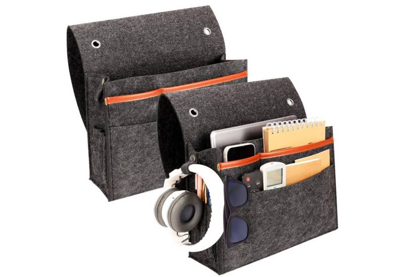 Belle Vous Dekoobjekt Belle Vous 2er Pack Bettasche zum Einhängen aus Filz - Bett Organizer (2 St) von Belle Vous