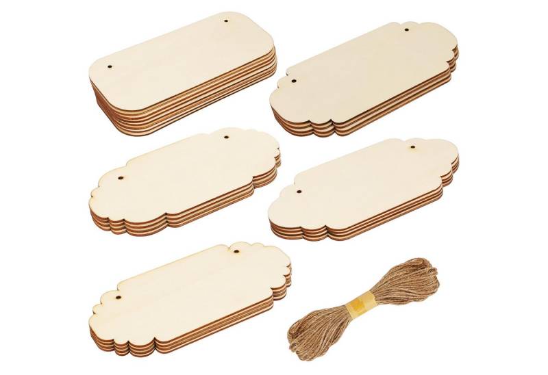 Belle Vous Dekoobjekt Belle Vous 24 tlg. Mischpackung Unbearbeiteter Holz Platten - Blanko (24 St) von Belle Vous