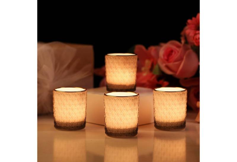 Belle Vous Dekoobjekt Glas Kerzenhalter - Set mit 12 Stück, Glass Candle Holder Set - Perfect Table Decor von Belle Vous