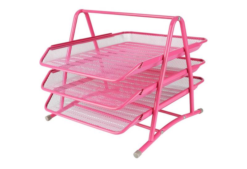 Belle Vous Dekotablett Rosa Mesh Briefablage A4 - Metall Ablage für Büro & Schule (1 St) von Belle Vous
