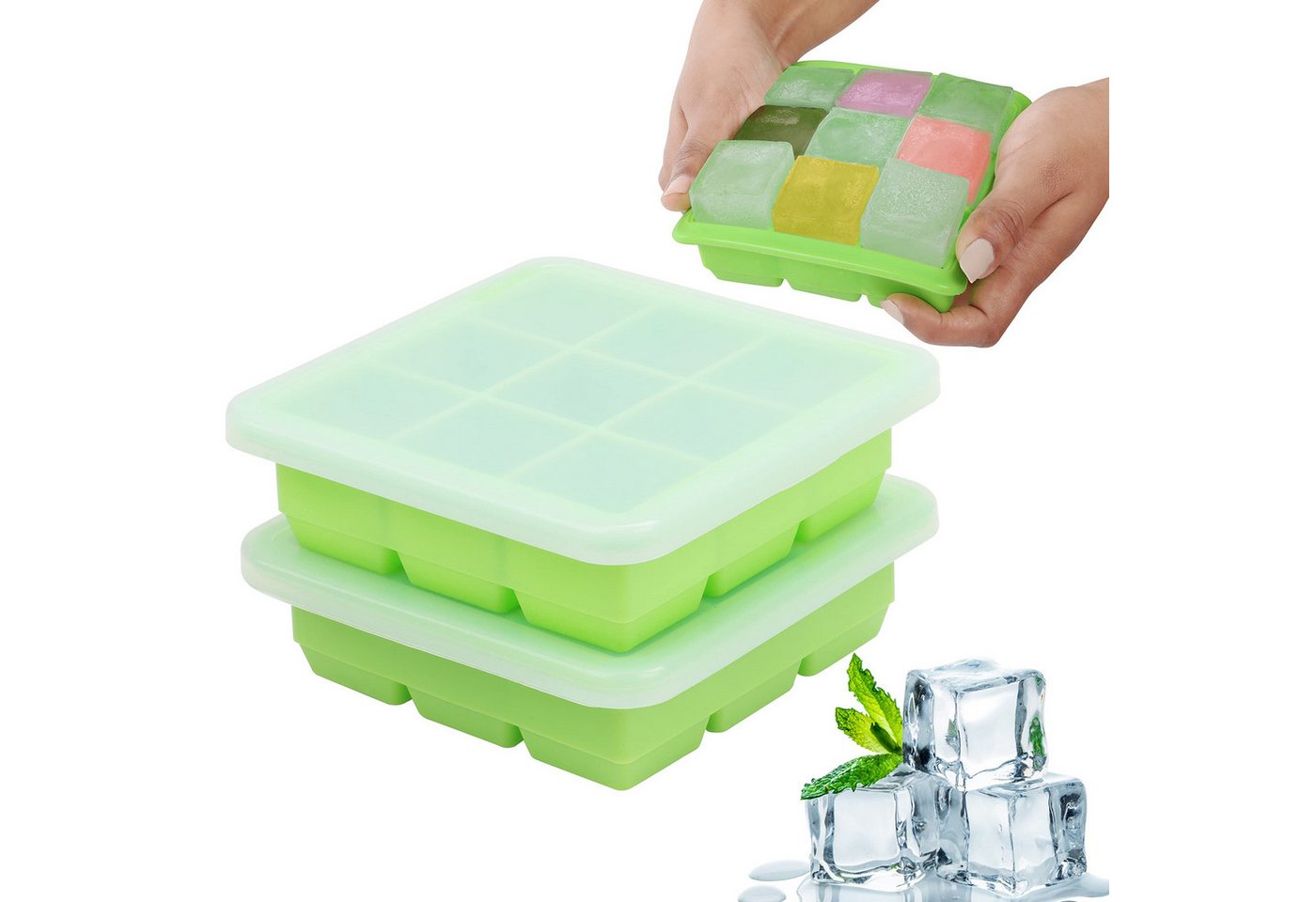 Belle Vous Eiswürfelform Transparente Aufbewahrungsbehälter (2 Stück), (2-tlg) von Belle Vous
