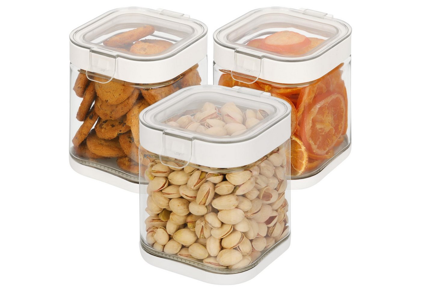Belle Vous Frischhaltedose Belle Vous 3er Pack 900ml Vorratsdosen aus Glas - transparentes, Glas, (3-tlg) von Belle Vous