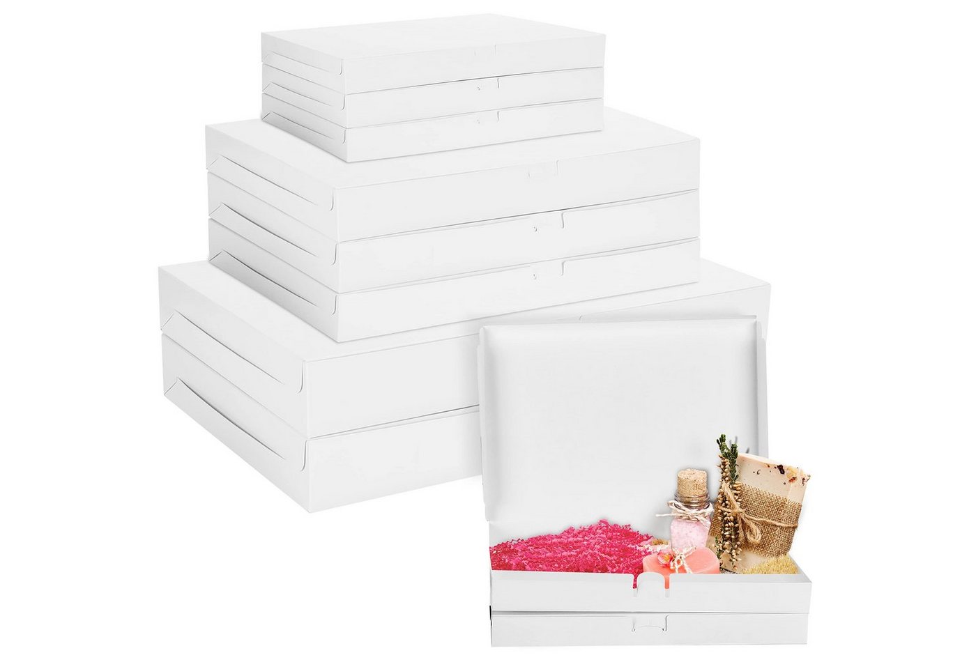 Belle Vous Geschenkbox 10er Pack Karton Geschenkboxen Weiß - Klein, Mittel & Groß, 10 Stück Karton Geschenkboxen Set Weiß - Klein, Mittel & Groß von Belle Vous