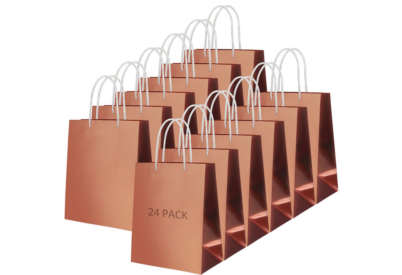Belle Vous Geschenkbox 24 Stück Roségoldene Geschenktüten - Maße H23,2 x B20cm (24 St) von Belle Vous