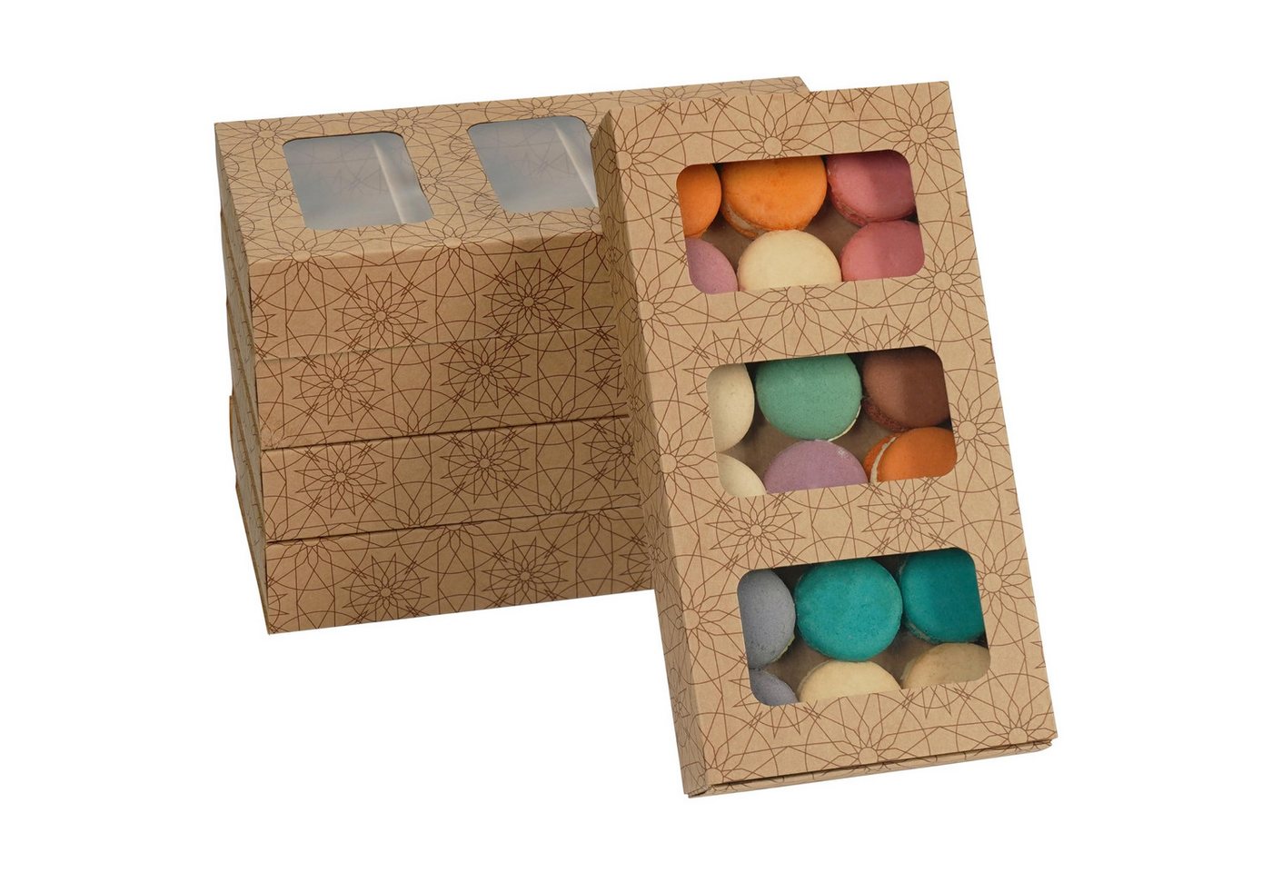 Belle Vous Geschenkbox Braune Kraftpapier Cupcake Transportbox - 5er Pack - 13 x 25,3 x 4 cm (1 St) von Belle Vous