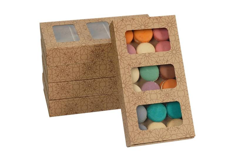 Belle Vous Geschenkbox Braune Kraftpapier Cupcake Transportbox - 5er Pack - 13 x 25,3 x 4 cm (1 St) von Belle Vous