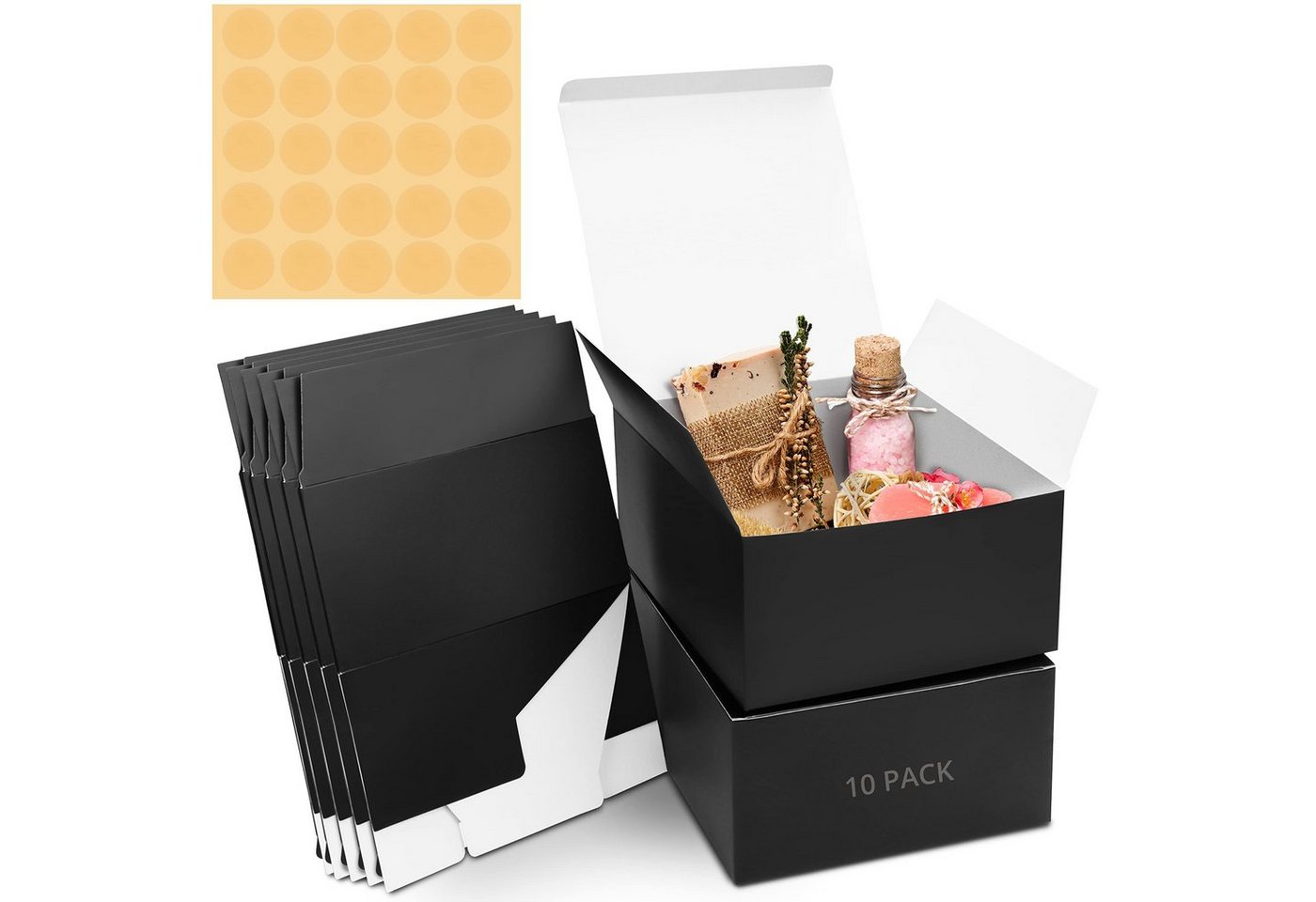 Belle Vous Geschenkbox Geschenkboxen Kraftpapier Schwarz - Karton Schachteln 20x20x10cm von Belle Vous