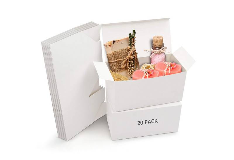 Belle Vous Geschenkbox Belle Vous Geschenkboxen Kraftpapier Weiß (20Stk) – Karton Schachteln (1 St) von Belle Vous