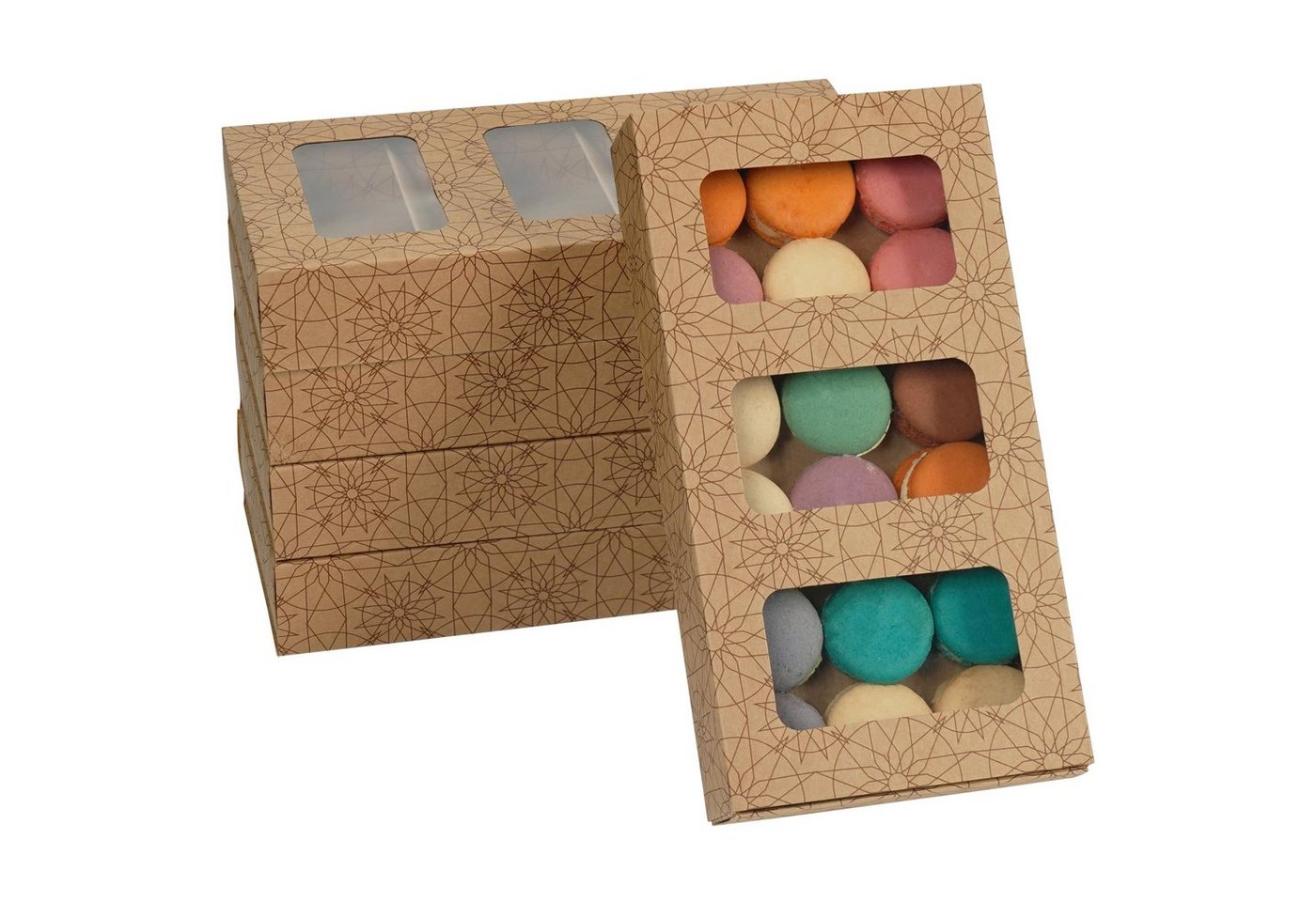 Belle Vous Geschenkbox Braune Kraftpapier Cupcake Transportbox - 5er Pack - 13 x 25,3 x 4 cm von Belle Vous