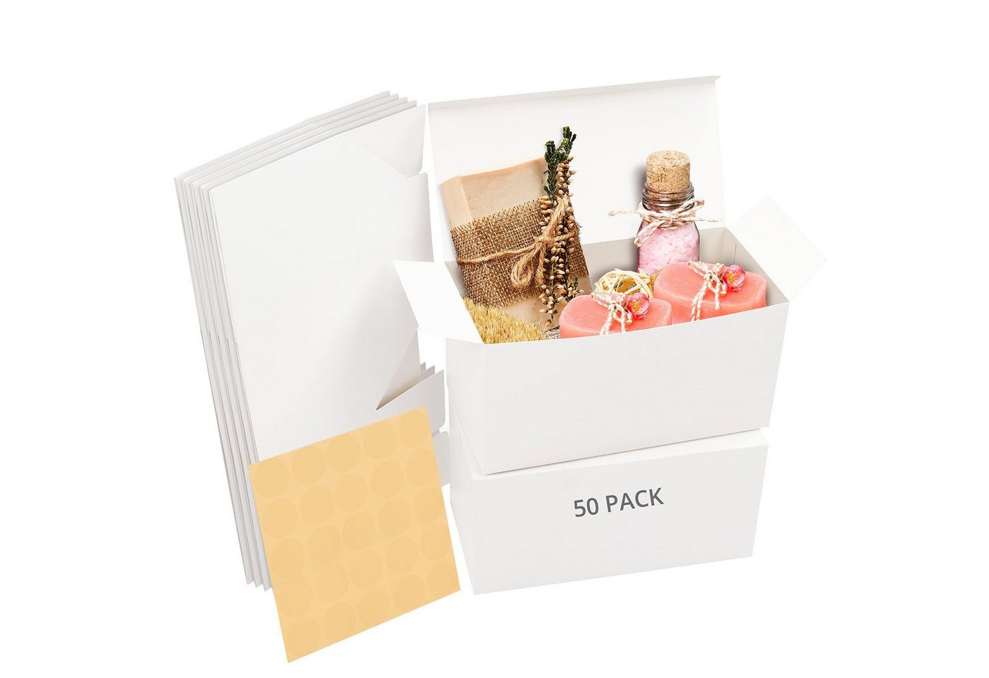 Belle Vous Geschenkbox Weiße Kartons mit Deckel - 50er Pack - 23 x 11,5 x 11,5cm von Belle Vous