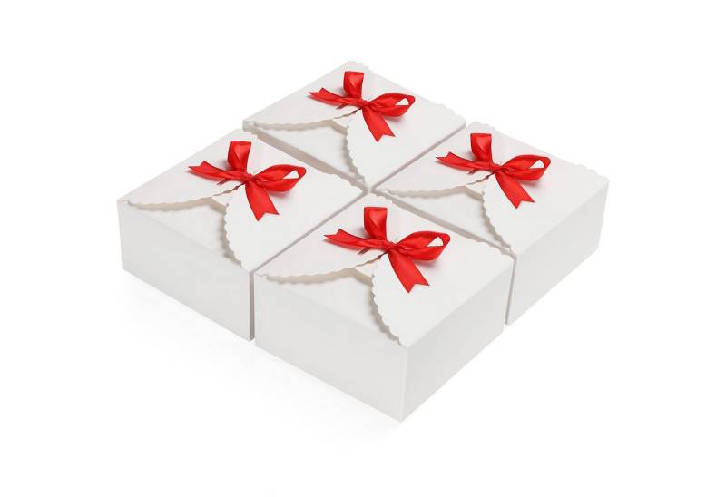 Belle Vous Geschenkbox Weiße Präsentbox - 50 Stück - 12x12x6 cm - Backwaren/Kuchen (50 St) von Belle Vous