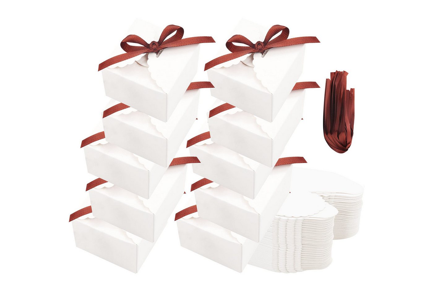 Belle Vous Geschenkbox Belle Vous 60 Stk Karton Geschenkbox Weiß) 4,5x6,5x6,5cm Quadratische (60 St) von Belle Vous