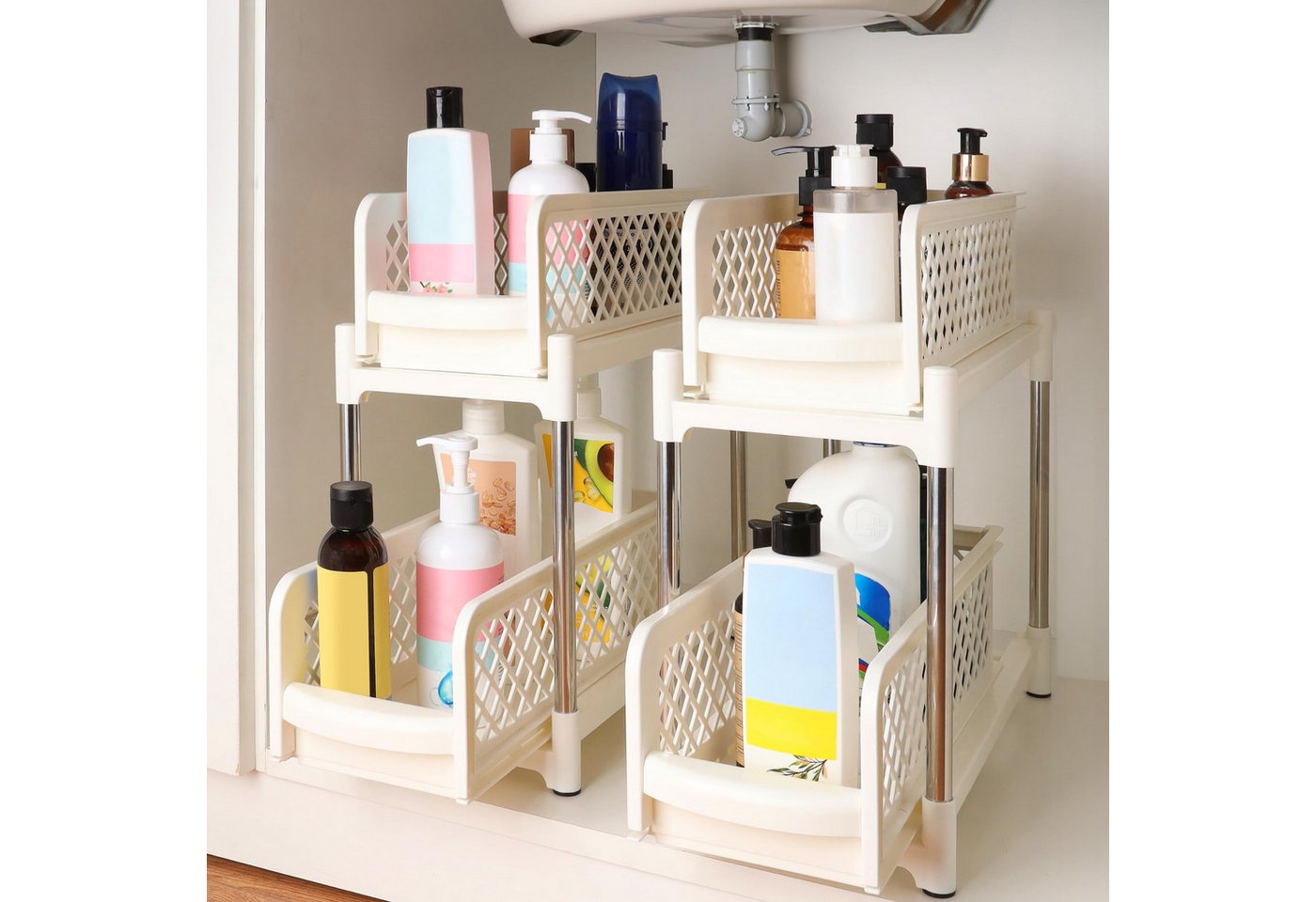 Belle Vous Geschirrständer Belle Vous (2er Pack) 2-Stöckige Spülschrank Organizer - Ausziehbare von Belle Vous