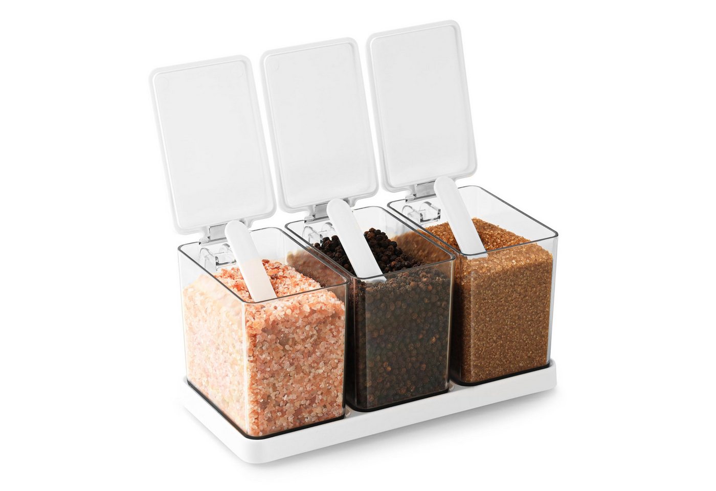 Belle Vous Gewürzbehälter Belle Vous eckige Gewürzdosen 3er Set - Meal Prep Gläser -, Kunststoff, (3-tlg) von Belle Vous