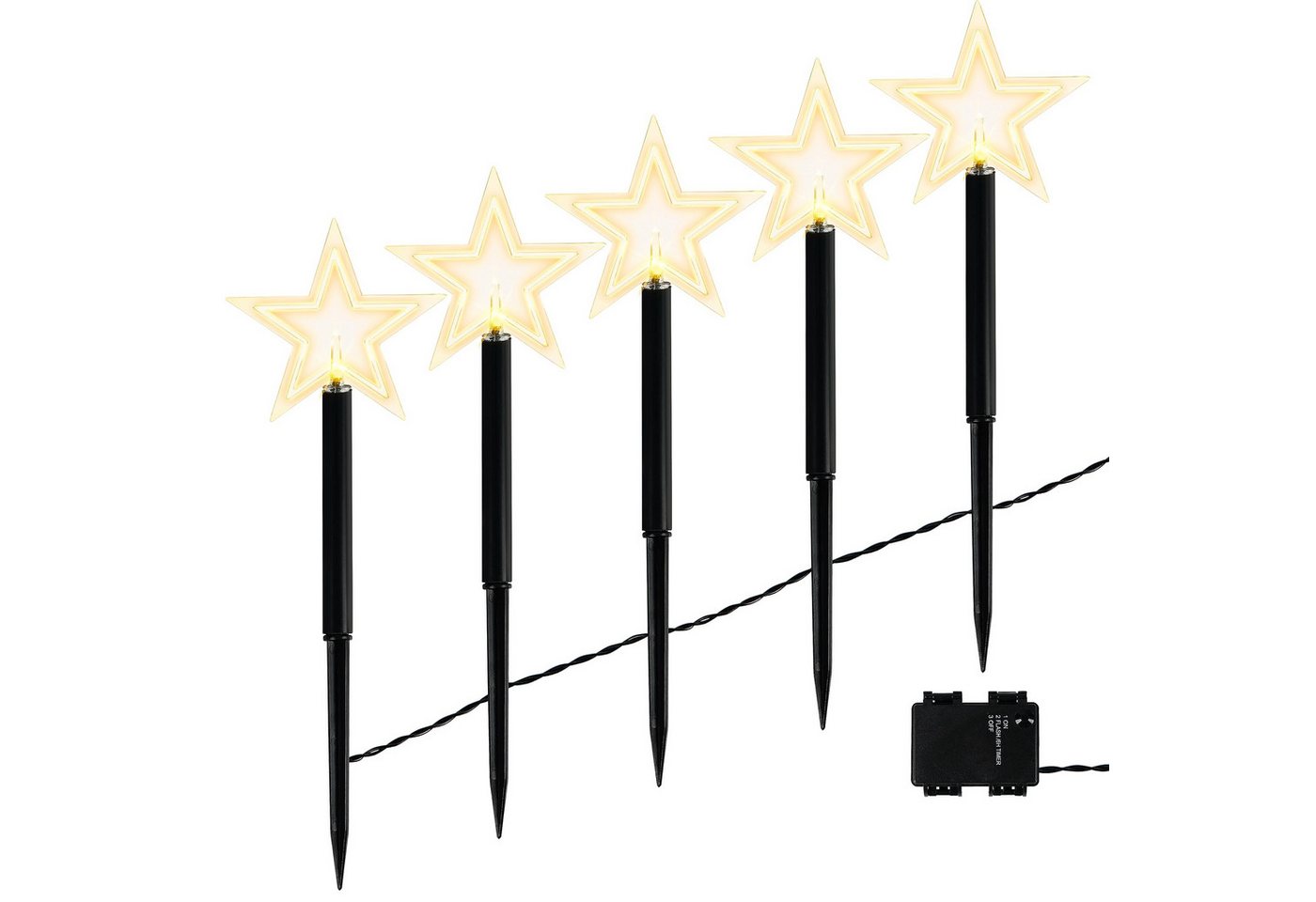 Belle Vous Girlande Weihnachts Stern Aussen LED Weihnachtsbeleuchtung Außen Stern von Belle Vous