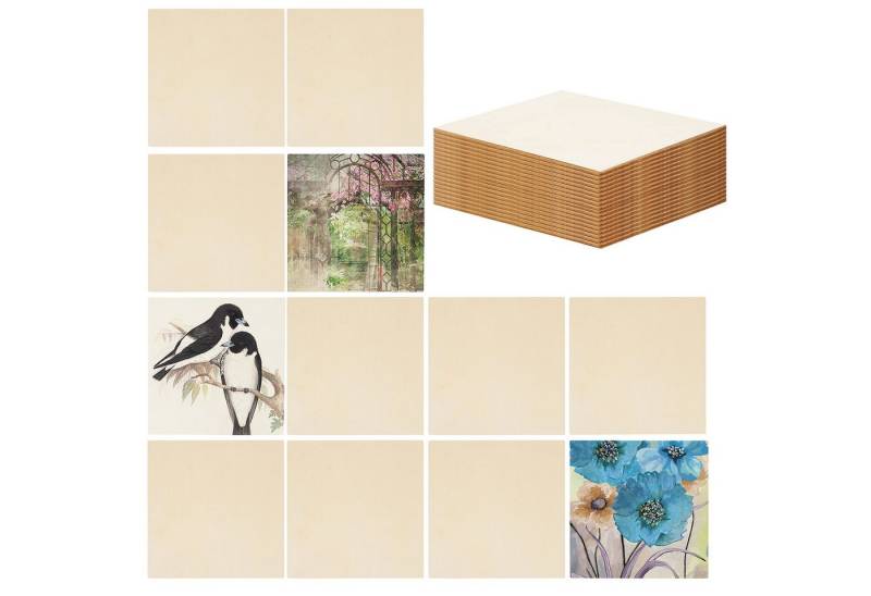 Belle Vous Kantholz Holz Untersetzer Set 30 Stück - 10x10cm Größe - 2,5mm Dicke, (30-tlg) von Belle Vous