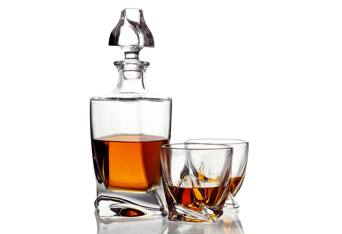 Belle Vous Karaffe Whisky Karaffe & Gläser Set - 800 ml Glas - mit Glasstopfendeckel von Belle Vous