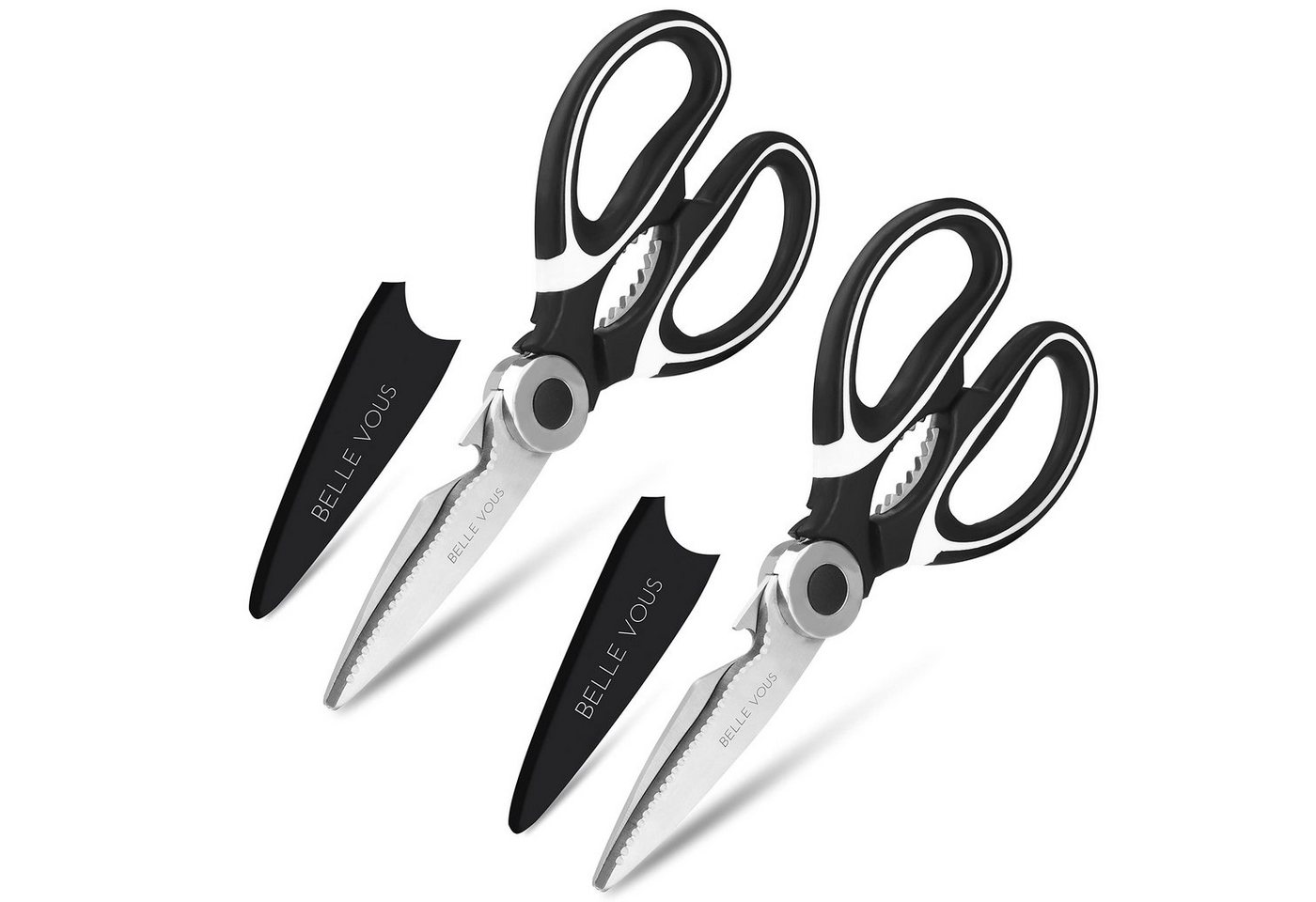 Belle Vous Kräuterschere Metall Küchenschere Set (2er-Pack) - 21cm, (1-tlg), Metal Kitchen Scissors Set (2-Pack) - 21cm - Stainless Steel von Belle Vous