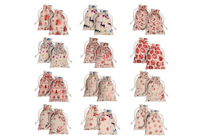 Belle Vous LED-Leuchte Umweltfreundliche Stoffbeutel Weihnachten (24 Stk) (24 St) von Belle Vous