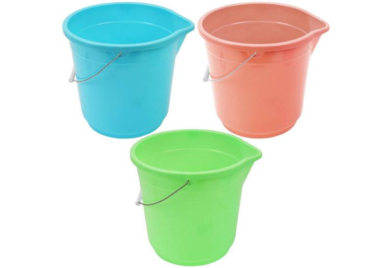 Belle Vous Putzeimer Belle Vous 3er Pack Kleiner Eimer mit Griffen und Ausgießern - 11, (1-tlg) von Belle Vous