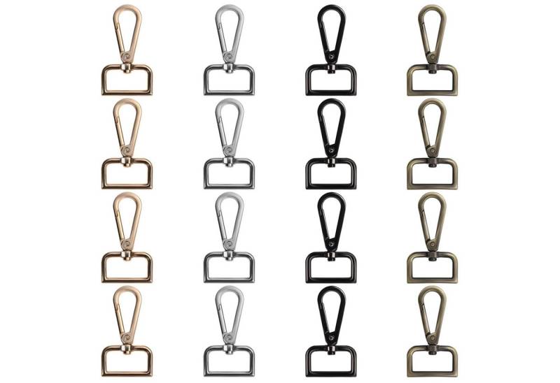 Belle Vous Rundstahlkette Metal Keychain Hooks with D-Ring (16-Pack), Metall, (1-St) Metal Keychain Hook with D Ring (16 Pack) von Belle Vous