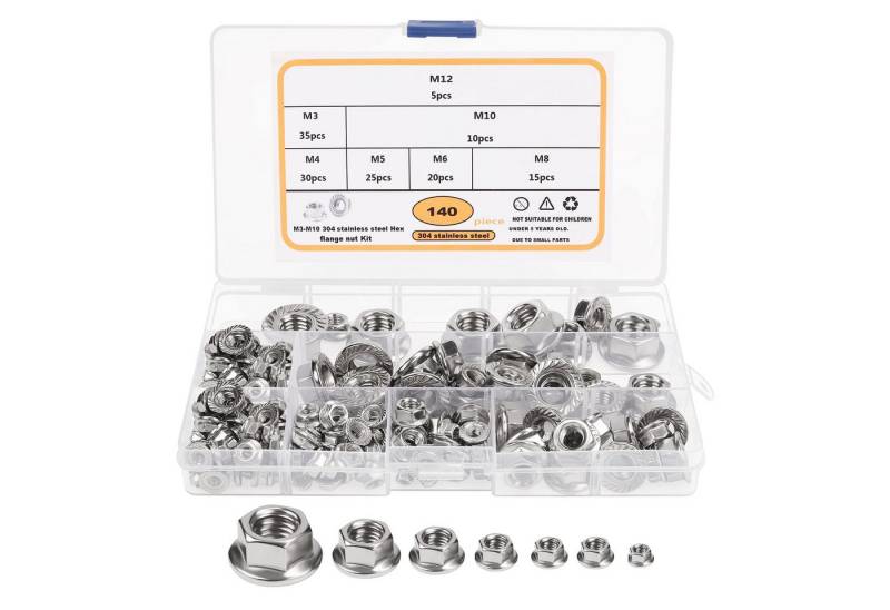 Belle Vous Schrauben- und Dübel-Set Edelstahl Muttern Sortiment 140-teilig, (1 St) von Belle Vous