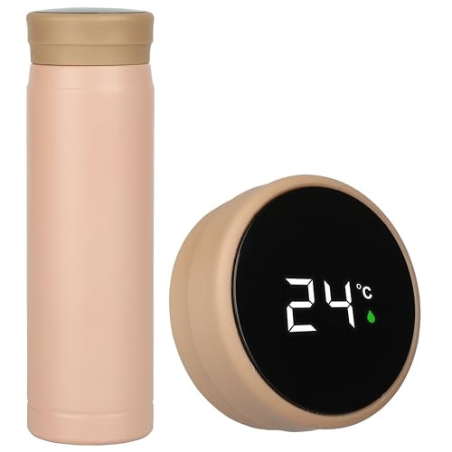 Belle Vous Thermoskanne mit Temperaturanzeige - Kaffee Thermoskanne - Tee Flasche - 280 ml Doppelwandiger Thermobecher mit Temperaturanzeige - Für warme und kalte Getränke - Rosa von BELLE VOUS