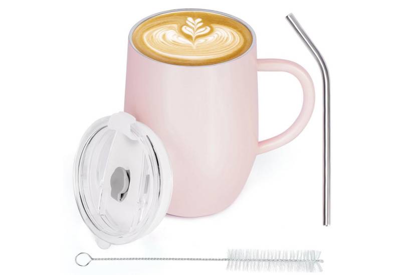 Belle Vous Trinkflasche Belle Vous Edelstahl Thermobecher mit Henkel - 350 ml - Doppelwandiger von Belle Vous