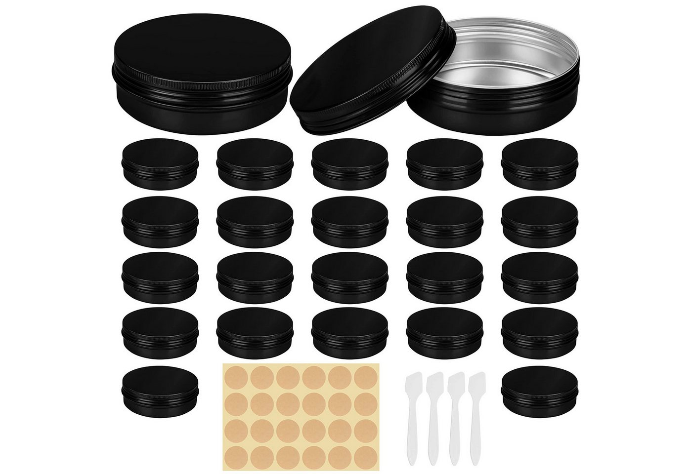 Belle Vous Vorratsdose 24 Stk. 114 ml Runde Alu-Dosen Schwarz, Aluminium, (24-tlg) Belle Vous Vorratsdose 24 Stk. 114 ml Runde Alu-Dosen Schwarz, Aluminium, (24-tlg) von Belle Vous
