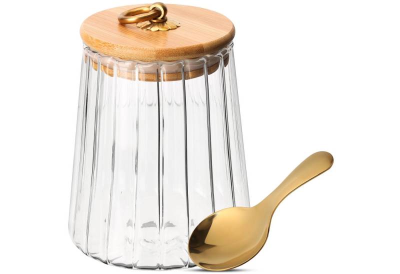Belle Vous Vorratsdose Belle Vous Vorratsgläser mit luftdichtem Deckel und Löffel - 650ml, Edelstahl, (1-tlg) von Belle Vous
