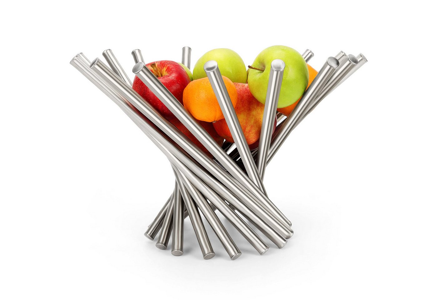 Belle Vous Vorratsdose Foldable Silver Fruit Bowl - Table Decoration with Fruits and Bread, Edelstahl, (1-tlg) Belle Vous Vorratsdose Foldable Silver Fruit Bowl - Table Decoration with Fruits and Bread, Edelstahl, (1-tlg) von Belle Vous