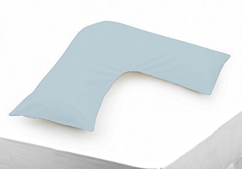 Belledorm Blauer V-förmiger Kissenbezug mit Druckknöpfen – Fadenzahl 200, Perkal – orthopädische Unterstützung beim Stillen (Entenei) von Belledorm