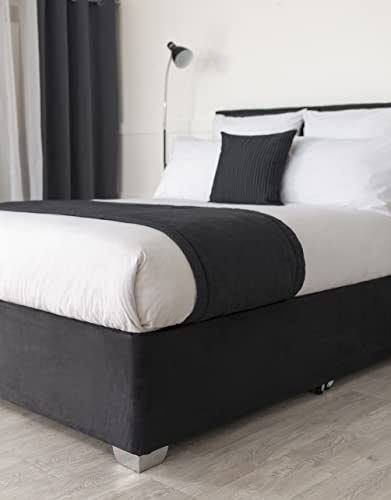 Belledorm Volant-Bettlaken, extra tief, 48,3 cm, verwandelt einen trab aussehenden Bettgestell, luxuriöses Wildlederimitat (schwarz, Doppelbett) von Belledorm