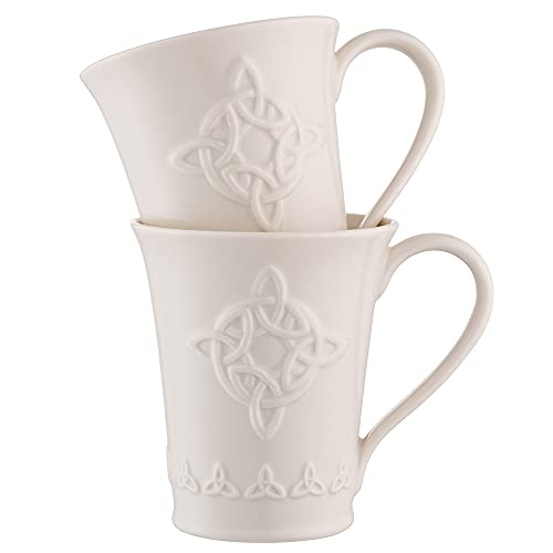 Belleek Trinity Knot Irische Kaffeetassen, handgefertigt, spülmaschinen- und mikrowellengeeignet, feines Porzellan, Weiß, 12,2 cm L x 8,9 cm T x 10,2 cm H, 2 Stück Belleek Trinity Knot Irische Kaffeetassen, handgefertigt, spülmaschinen- und mikrowellengeeignet, feines Porzellan, Weiß, 12,2 cm L x 8,9 cm T x 10,2 cm H, 2 Stück von Belleek