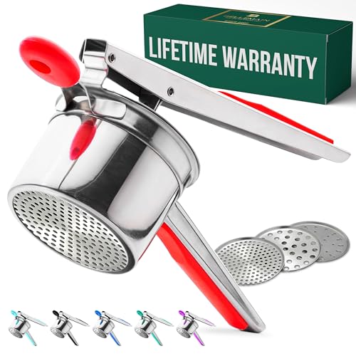 Bellemain Edelstahl-Kartoffelpresse mit 3 austauschbaren Feinheitsscheiben Bellemain Edelstahl-Kartoffelpresse mit 3 austauschbaren Feinheitsscheiben von Bellemain