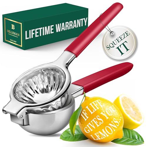 Bellemain Premium Quality Stainless Steel Lemon Squeezer with Silicone Handles by Bellemain von Bellemain