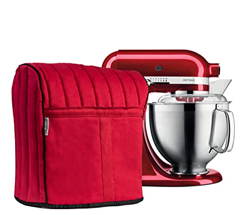 Bellemain Standmixer-Abdeckung,rote Mischer-Abdeckungen für Küchenhelfer, kompatibel mit K5SS Kitchenaid Mixer Zubehör, 4.5qt – 8qt,Staubschutz mit Seitentaschen von Bellemain