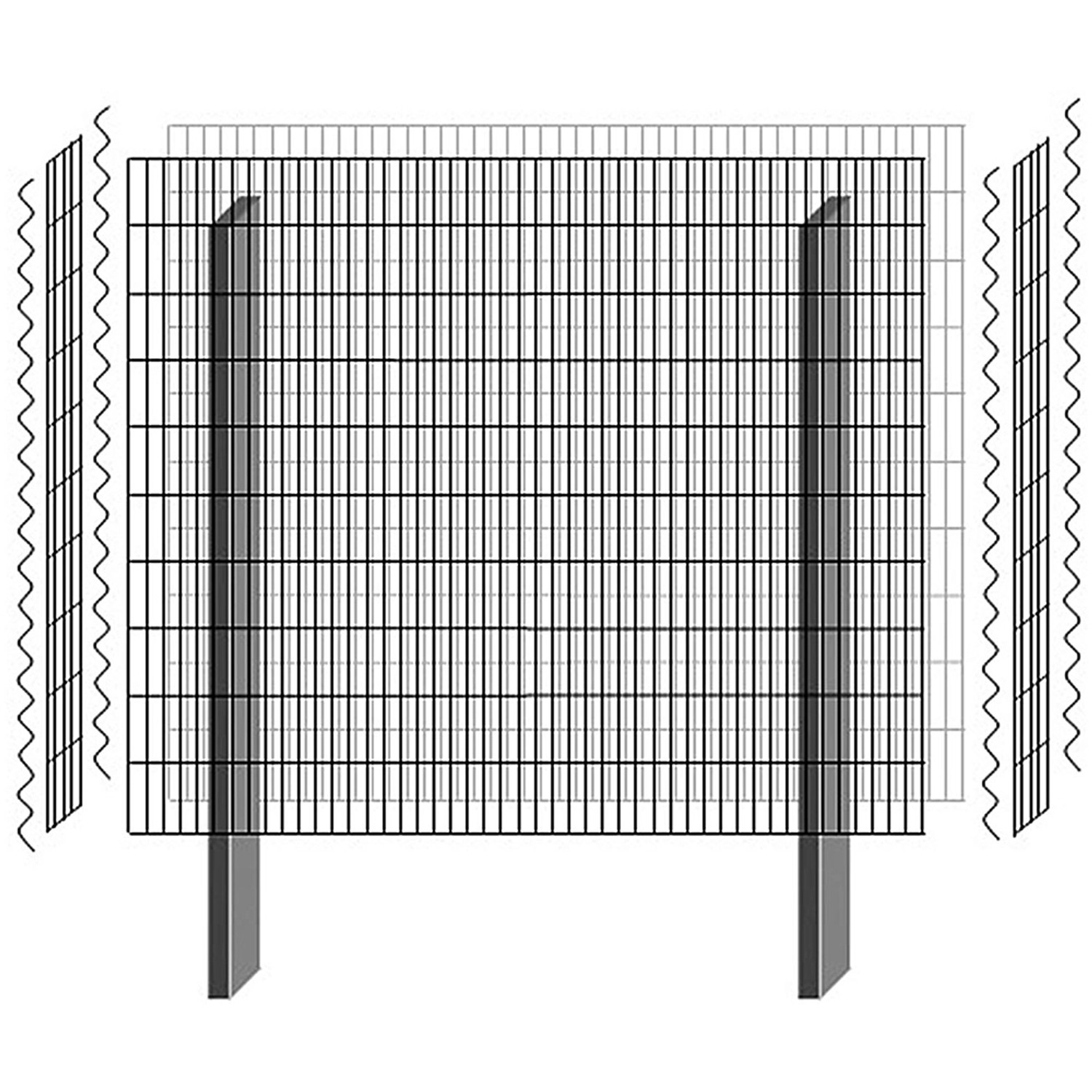 Bellissa Gabionen Mauersystem paravento Basisbaus. Verzinkt 1978x120x1510 mm von Bellissa